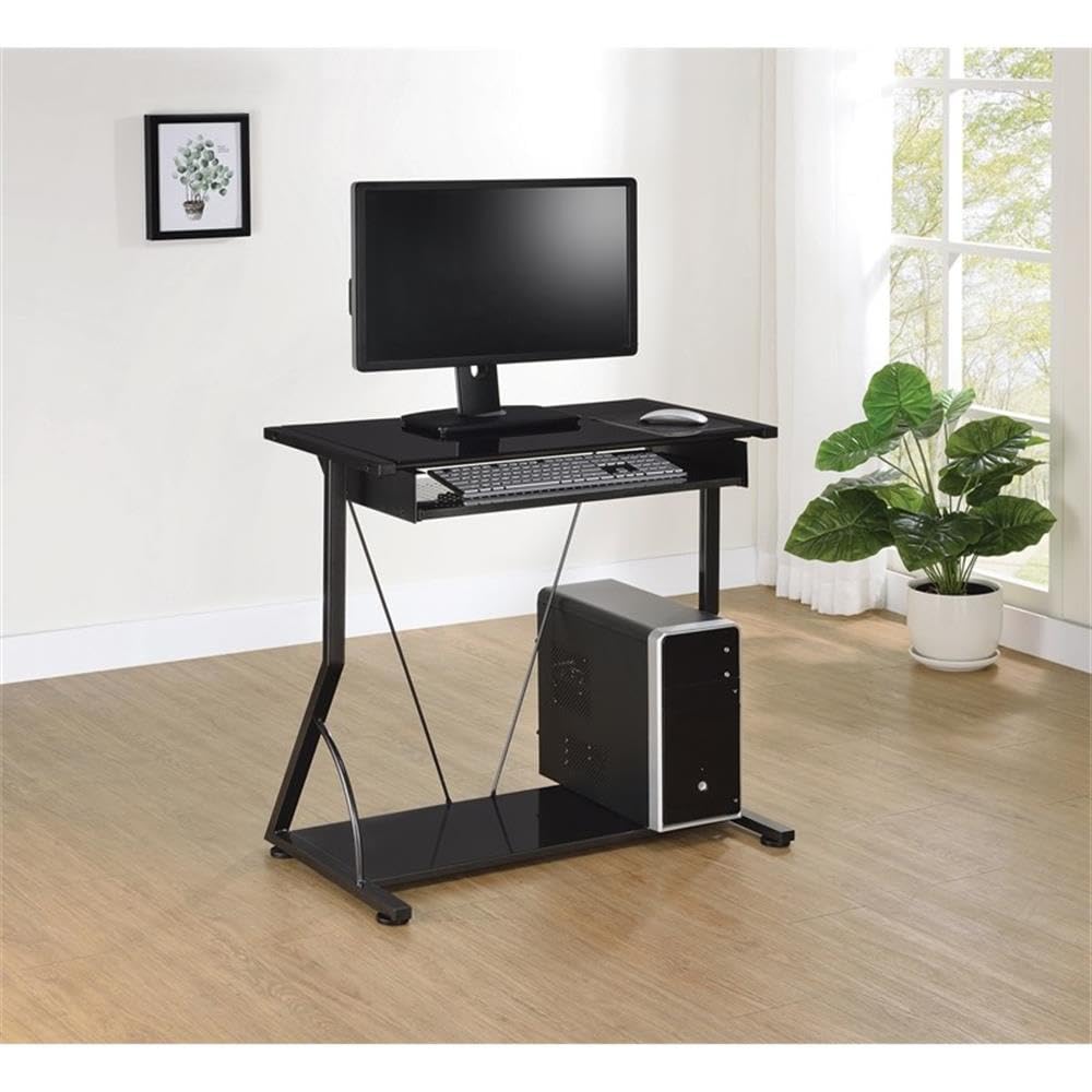 Black Coaster Furniture Computer Desk - Modern Home Office Desk for Work & Study, 800217 - Perfect for Small Spaces, Gaming & Remote Work
