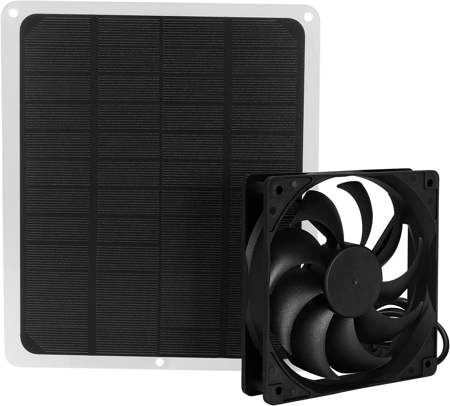 ZUZZEE 10W Solar Panel Exhaust Fan Kit - USB Portable Solar Powered Outdoor Fan with IP65 Waterproof Rating for Chicken Coops, Greenhouses, Pet Houses & Camping - Perfect for Ventilation and Cooling in Hot Weather