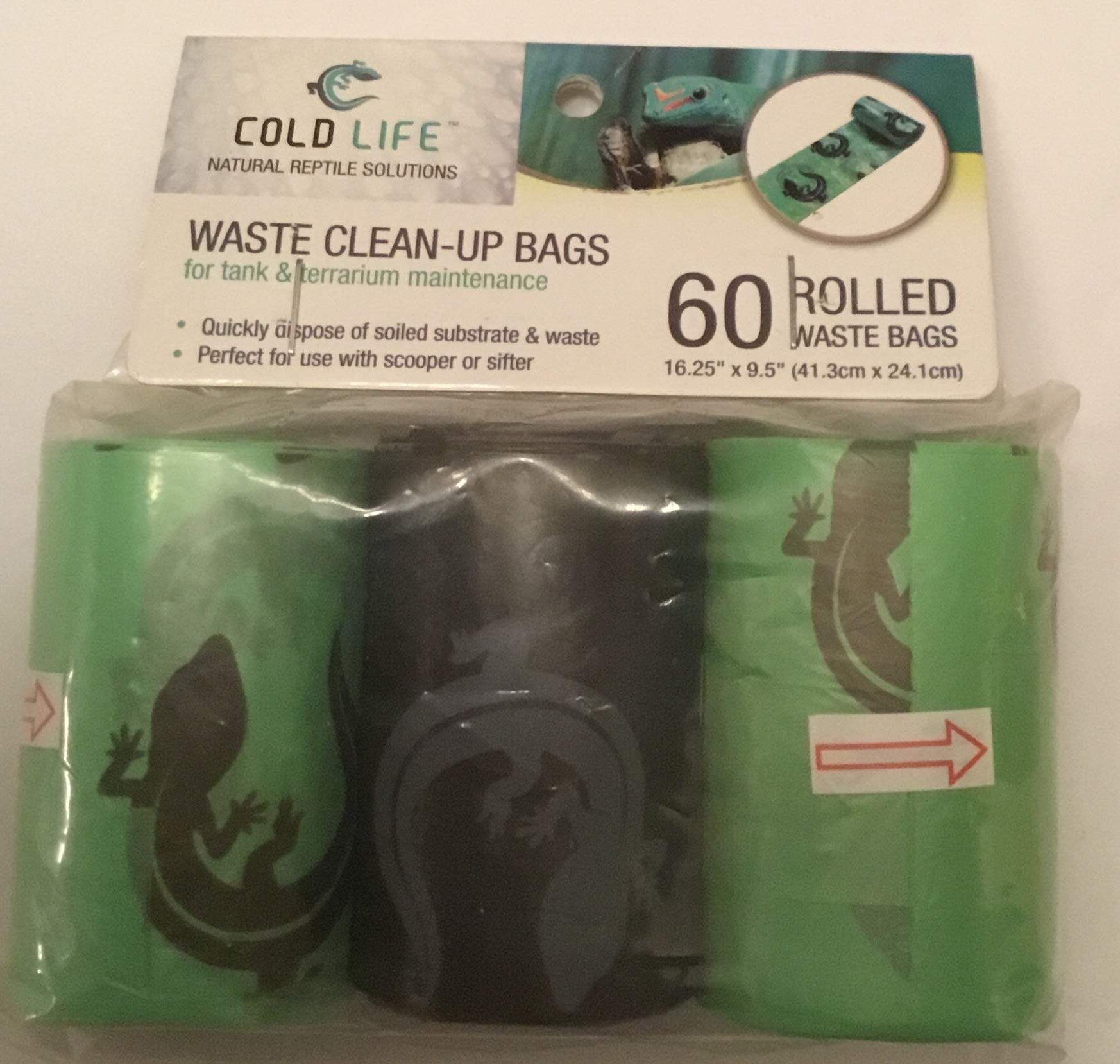 Eco-Friendly Reptile Waste Clean Up Bags - 60 Count Biodegradable Poop Bags for Snakes, Lizards & Turtles | Perfect for Terrarium, Reptile Cage & Pet Habitat Cleaning