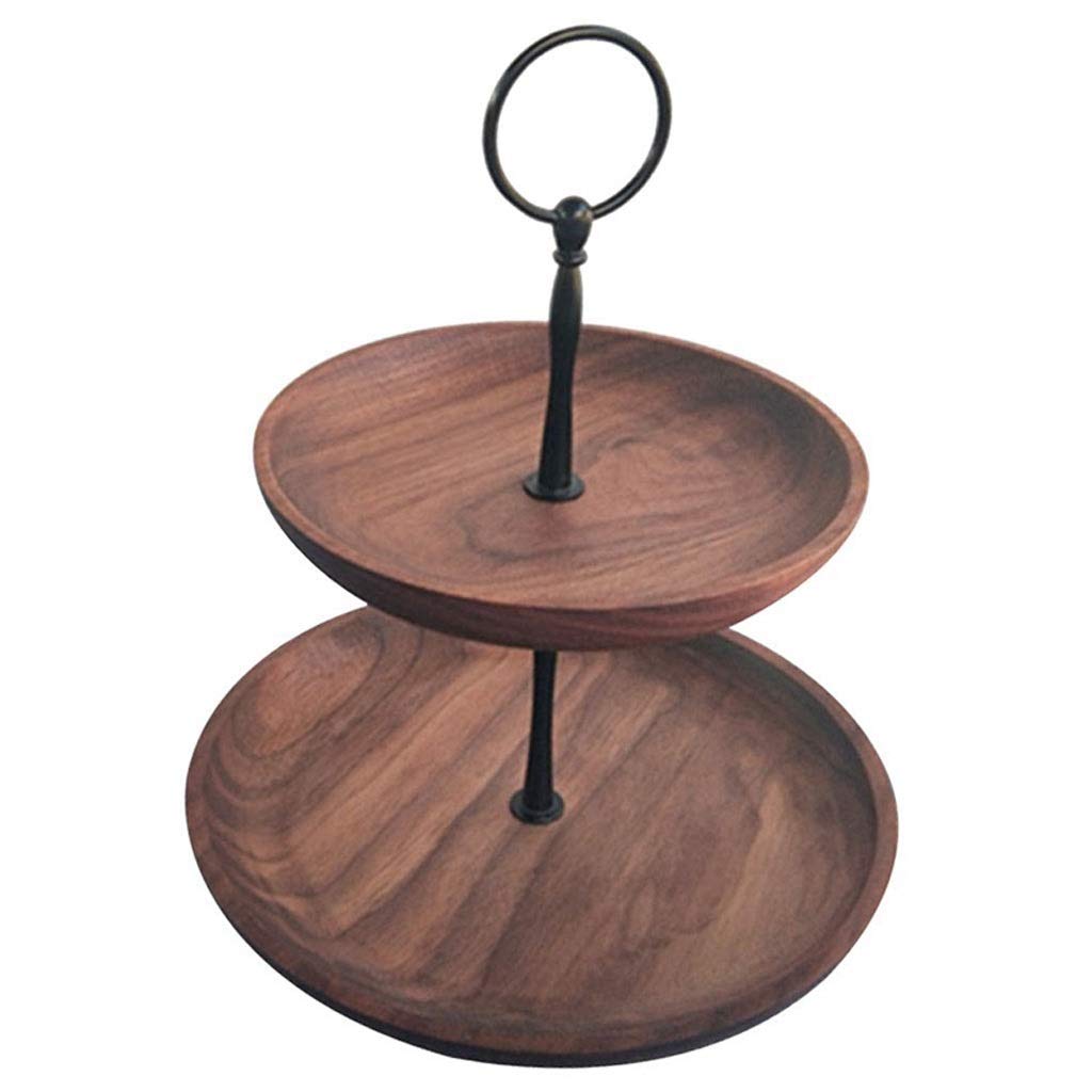2-Tier Wooden Dessert Cake Plate - Strawberry Serving Tray for Kitchen Organization, Wedding & Christmas Food Display | Perfect for Party Desserts, Fruit Storage, and Home Decor