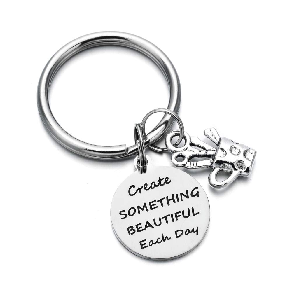 Birthday Charms Keychain - Personalized Friendship Gift for BFF, Key Holder with Inspirational 'Create Something Beautiful Each Day' Message - Perfect for Birthdays, Anniversaries & Special Occasions