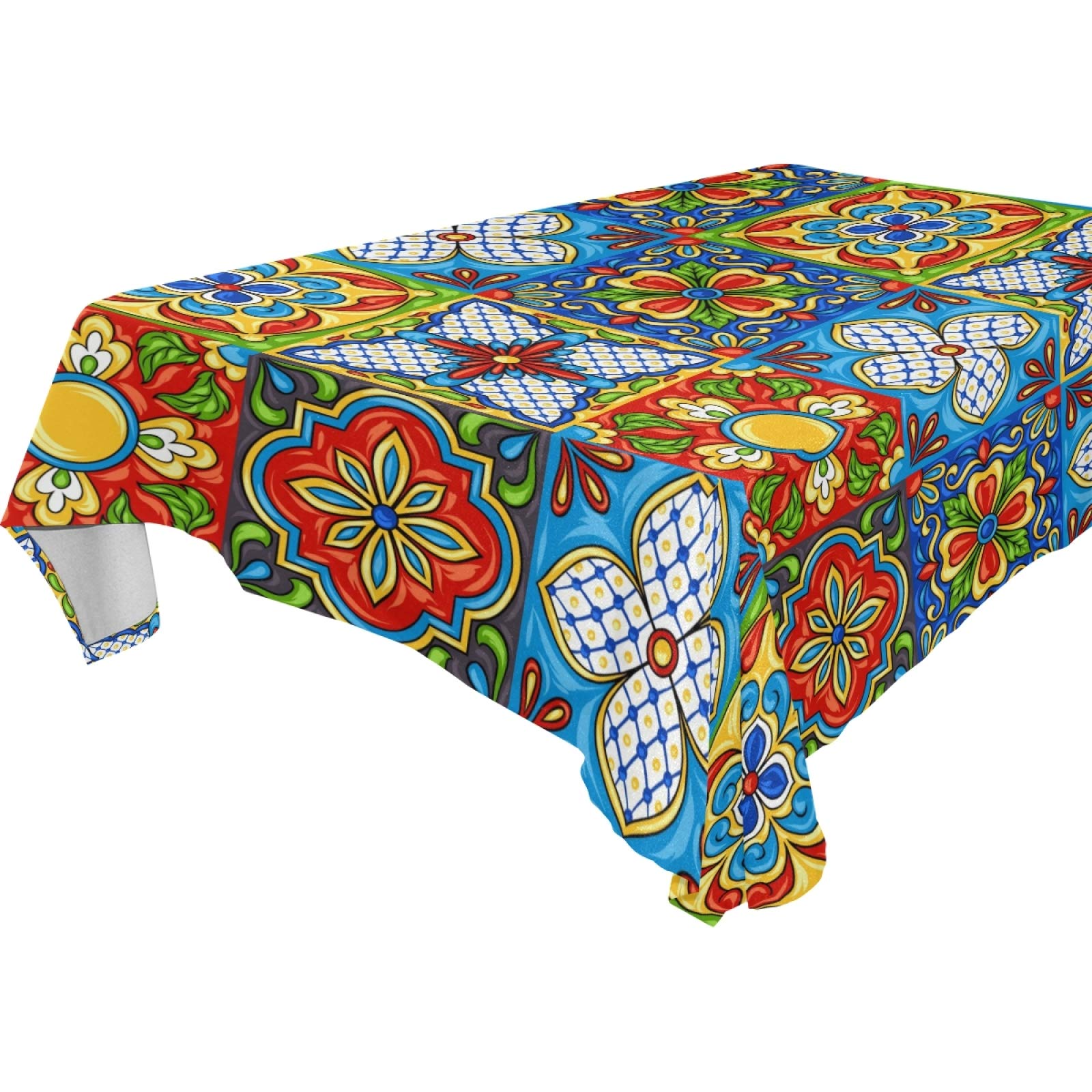 Qilmy Mexican Talavera Rectangle Tablecloth 60