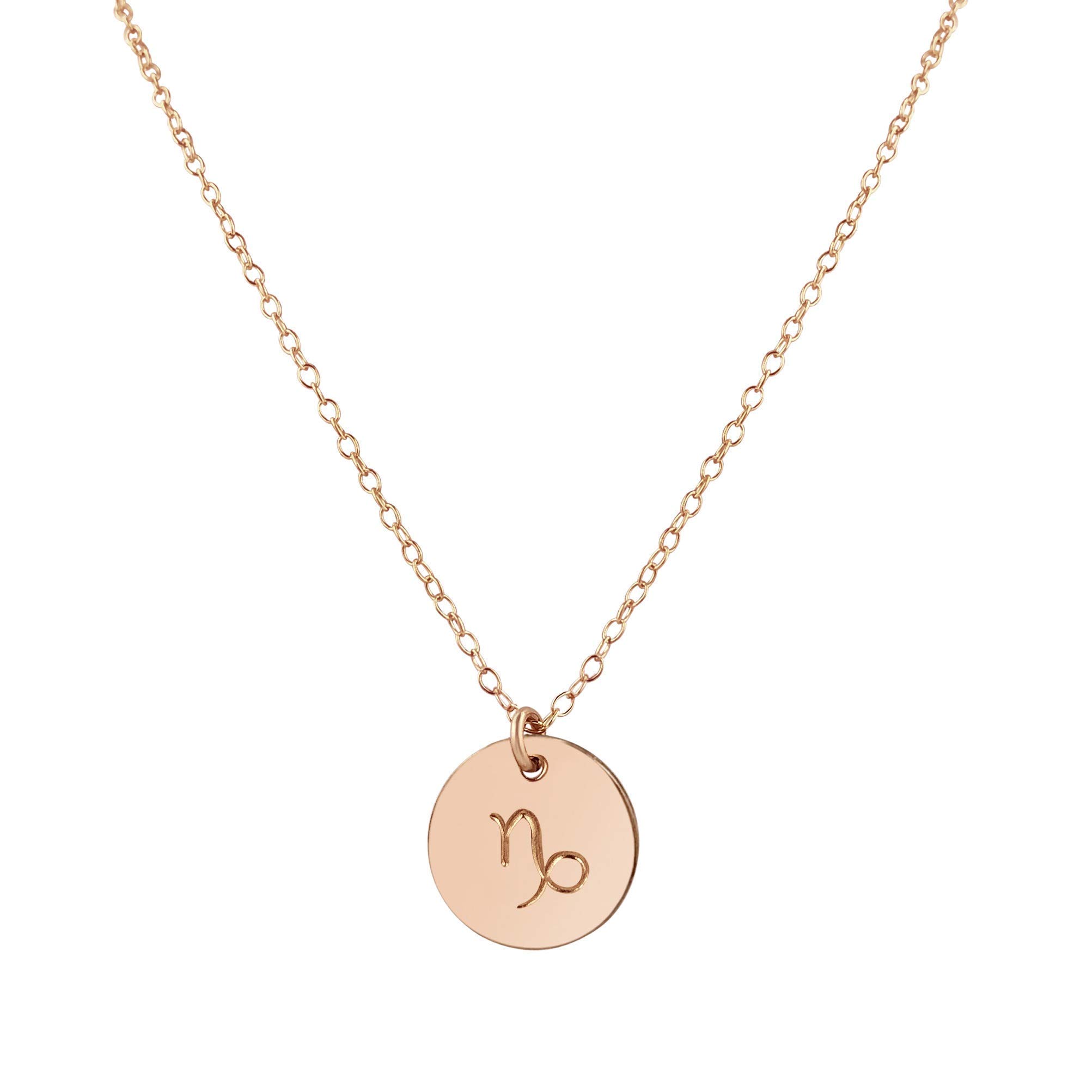 Rose Gold Capricorn Zodiac Necklace - 16