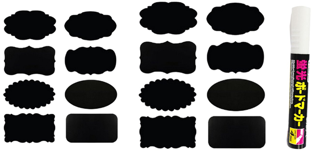 Wrapables 64-Pack Chalkboard Labels & Stickers for Organizing, Labeling, Gift Tags, Wine Glass Markers – Includes White Liquid Chalk Pen – Perfect for Home, Office, Weddings & Party Decorations