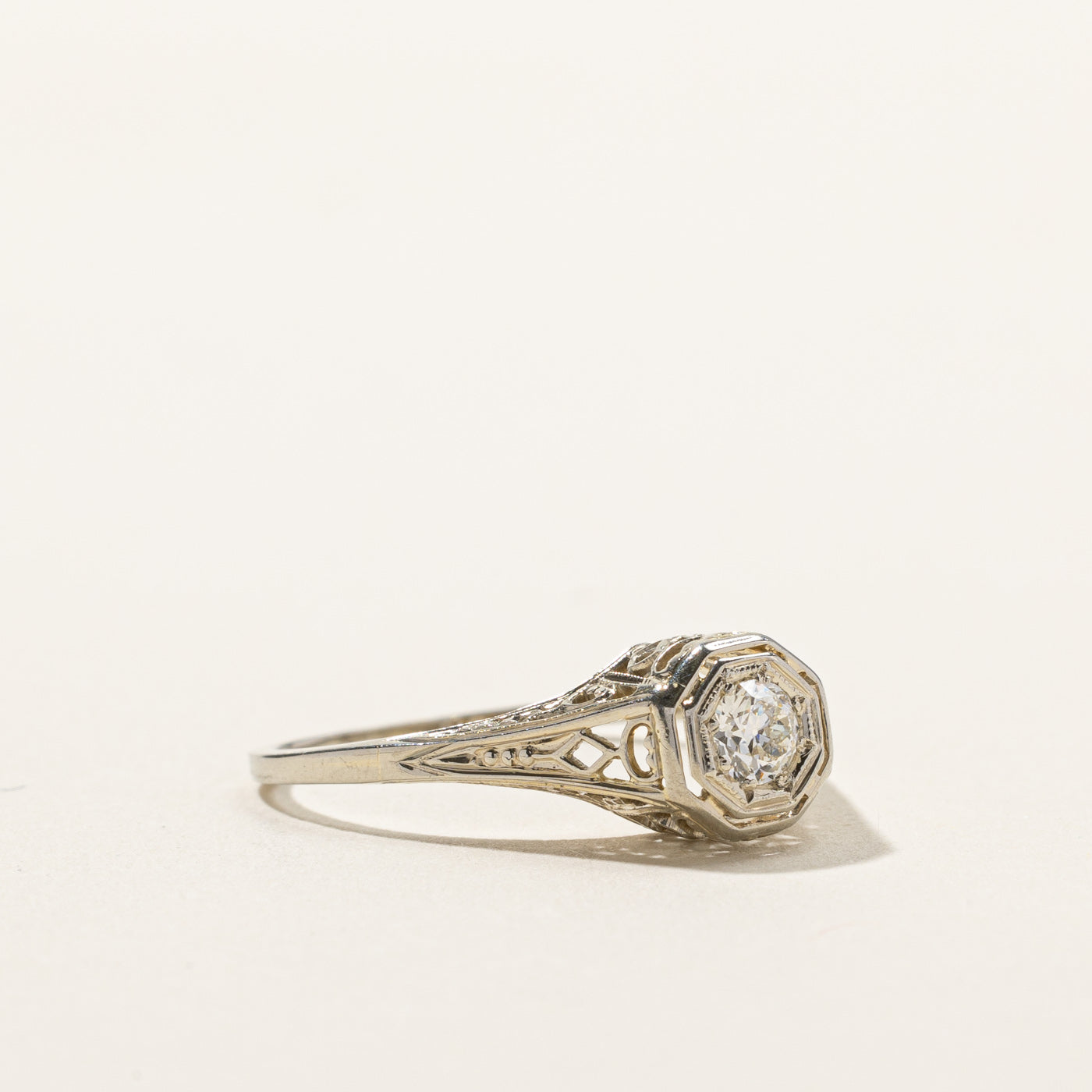 Vintage Diamond Ring 0.19ct Size 6.75 - Elegant Solitaire Engagement Wedding Band for Women - Perfect for Proposals, Anniversaries & Special Occasions