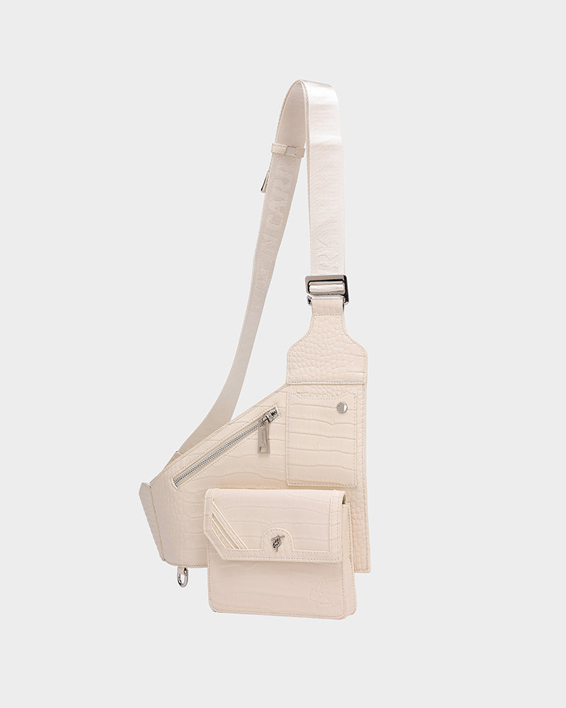Blast Off Sling Bag - Cream White Crossbody Bag for Men & Women | Perfect for Travel, Hiking, and Everyday Use