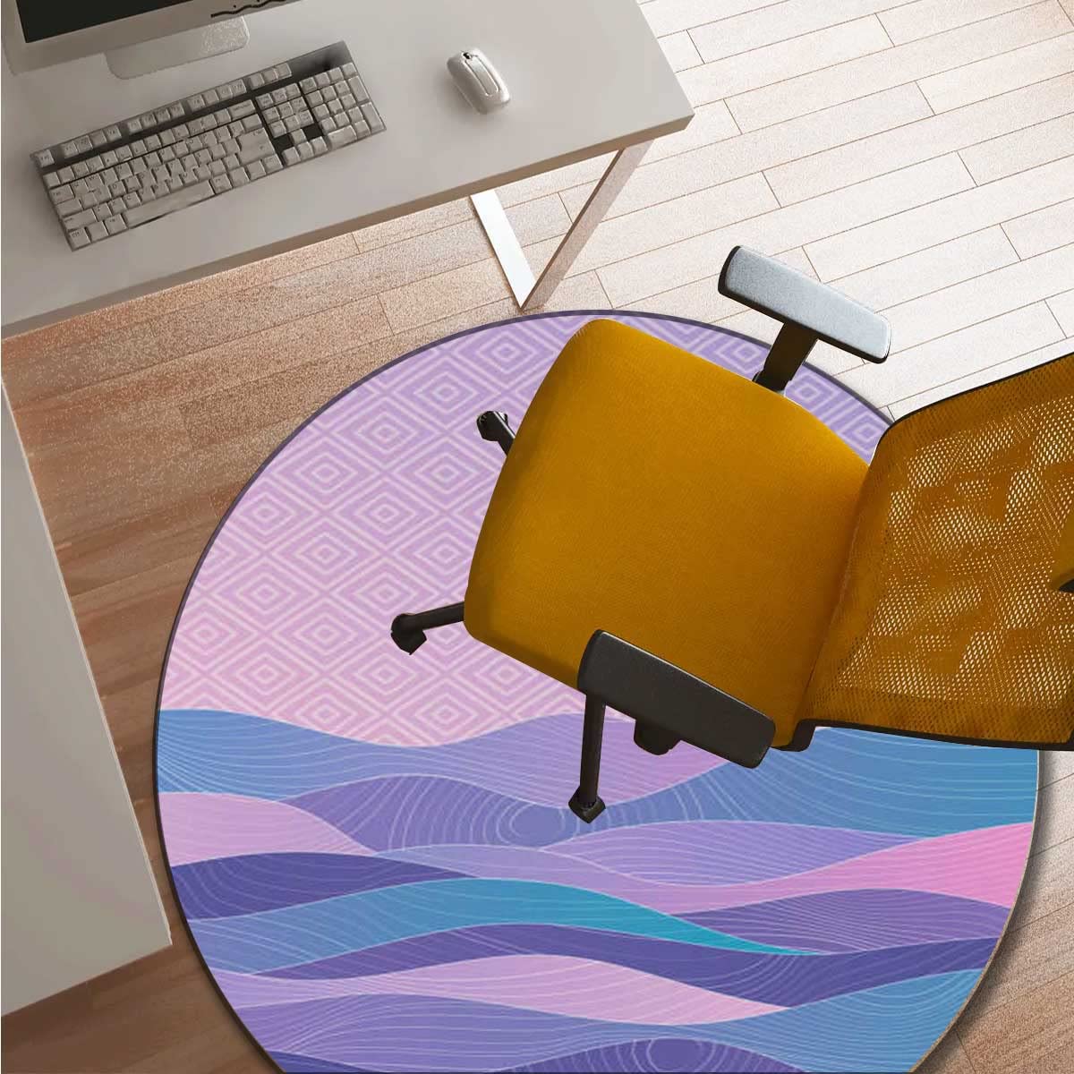 51 Inch Splash Mat for High Chair, Office Chair & Gaming Desk - Waterproof & Non-Slip Floor Protector for Babies, Pets & Home Use