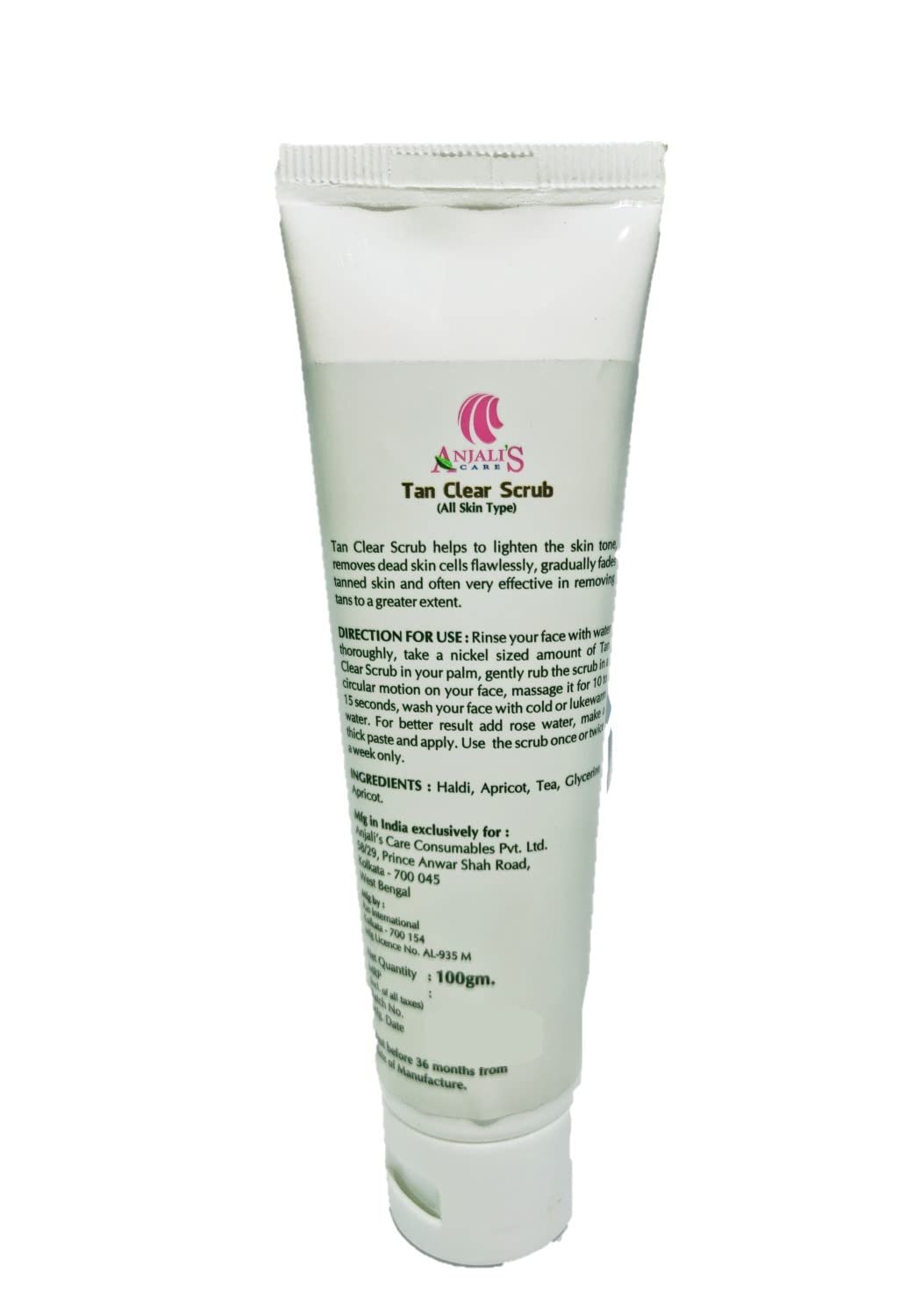 Anjalis Care Tan Clear Scrub - 100g Exfoliating Face & Body Scrub for Glowing Skin - Perfect for Daily Use & Post-Sun Care