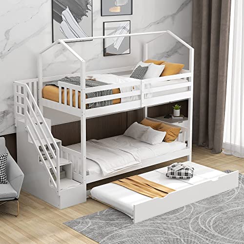 White+wood+bunk Bed
