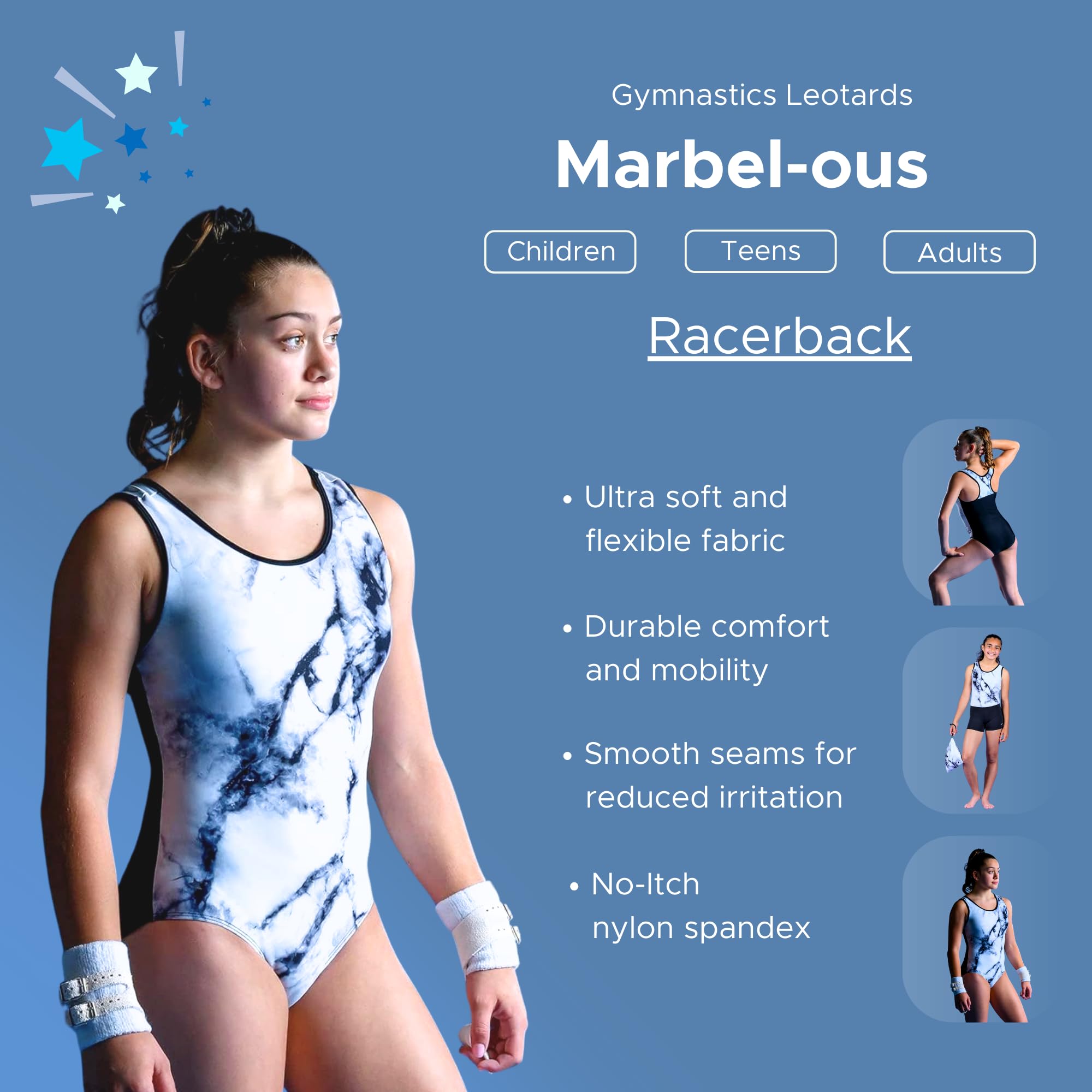 Destira Girls Gymnastics Leotards - Super Soft Dance Leotard with Matching Scrunchie for Gymnastics, Cheerleading, Ballet & Yoga Practice | Perfect for Competitions, Recitals & Training