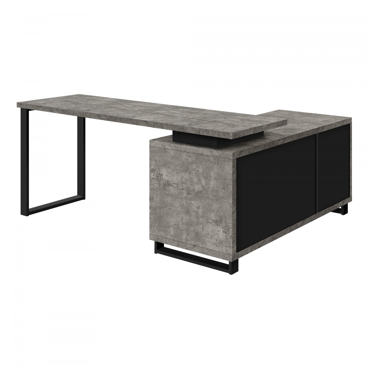 Premium Runo Desk in Concrete Grey - Modern Minimalist Office Desk for Home & Workspace - Perfect for Remote Work, Study, and Creative Spaces