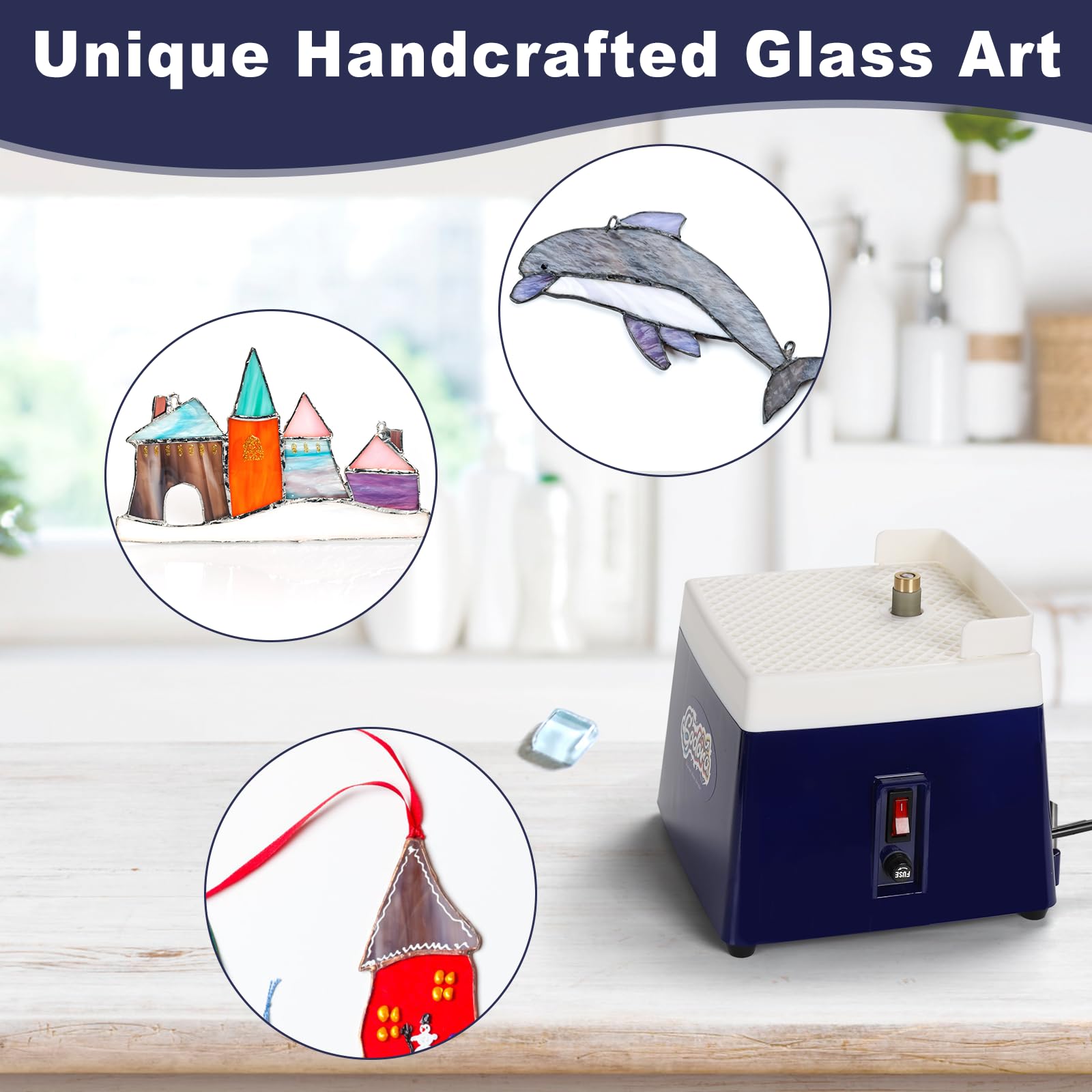 Professional Stained Glass Grinder Kit - Mini Glass Grinding Machine with 5/8
