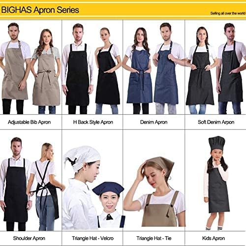 Adjustable Chef Bib Apron for Women & Men - 18 Color Options - Long Ties Kitchen Cooking Apron - Perfect for BBQ, Baking, Grilling & Restaurant Work