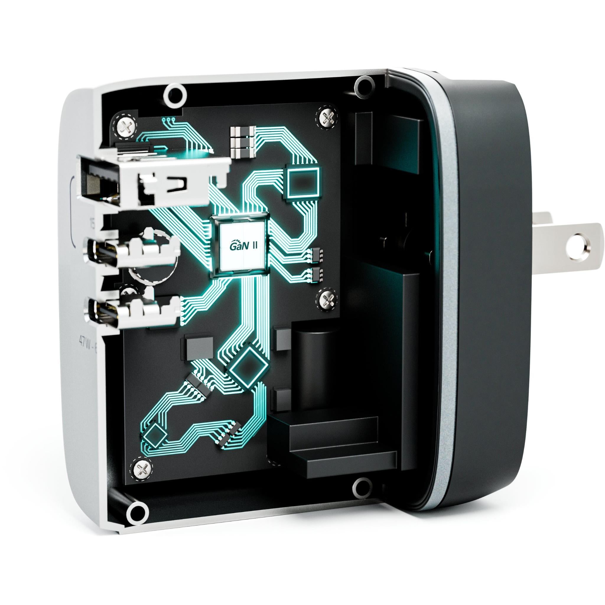 ALOGIC 67W GaN Fast Charger - 3-Port USB C Travel Adapter with Multi-Country Plugs | Compact & Powerful Charging for Laptop, Phone & Tablet | Perfect for Business Travelers & Digital Nomads (Space Grey)