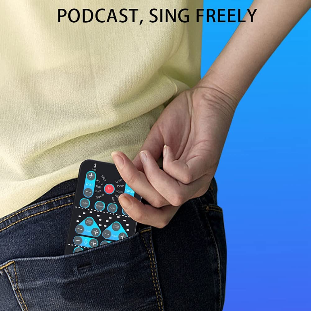Peukerty Mini Universal Sound Changer & Voice Modifier - USB Sound Card for PC, Mobile Phone, Gaming, Streaming with Lavalier Microphone - Perfect for Voice Chat, Live Broadcasts & Content Creation