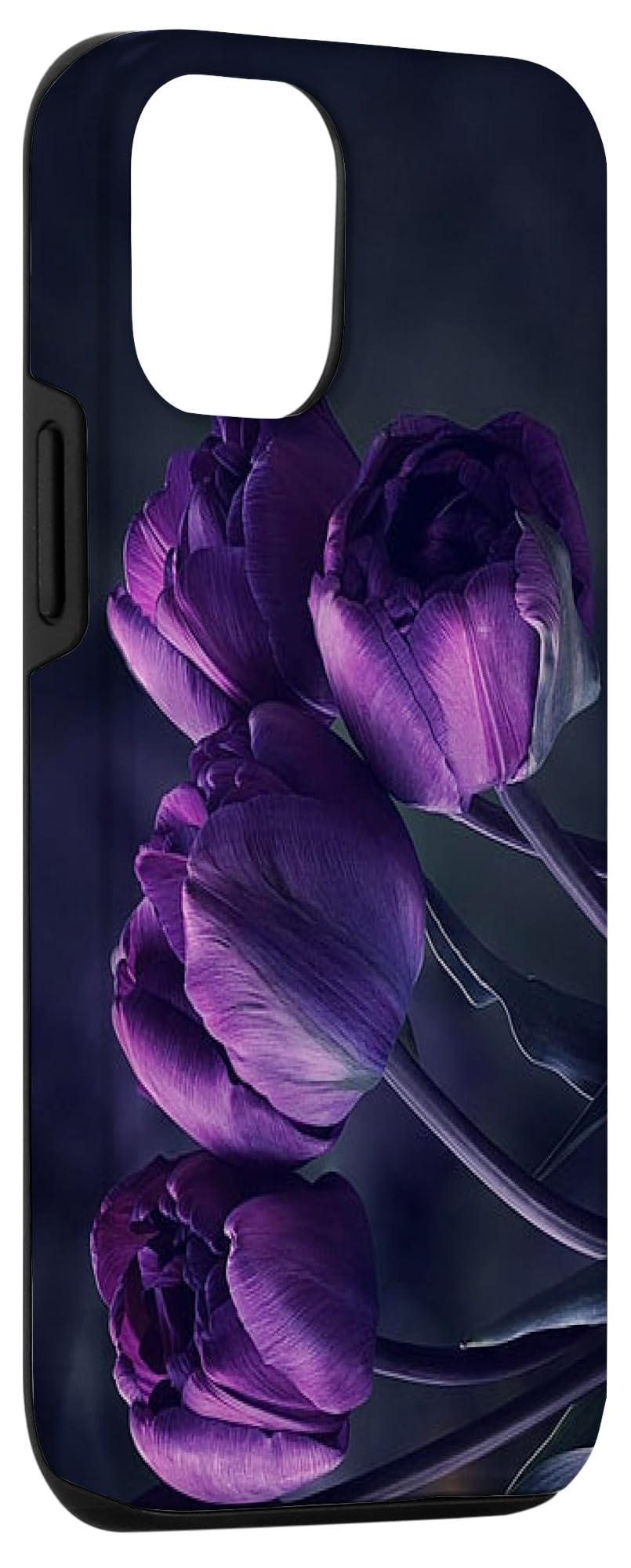 iPhone 12/12 Pro Case - Purple Tulip Flower Nature Pattern Protective Cover | Perfect Gift for Nature Lovers, Birthday & Anniversary Presents