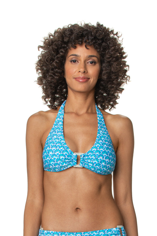 Shell Halter Top for Women | Elba Island Style Summer Beachwear | Perfect for Vacations, Pool Parties & Casual Outings