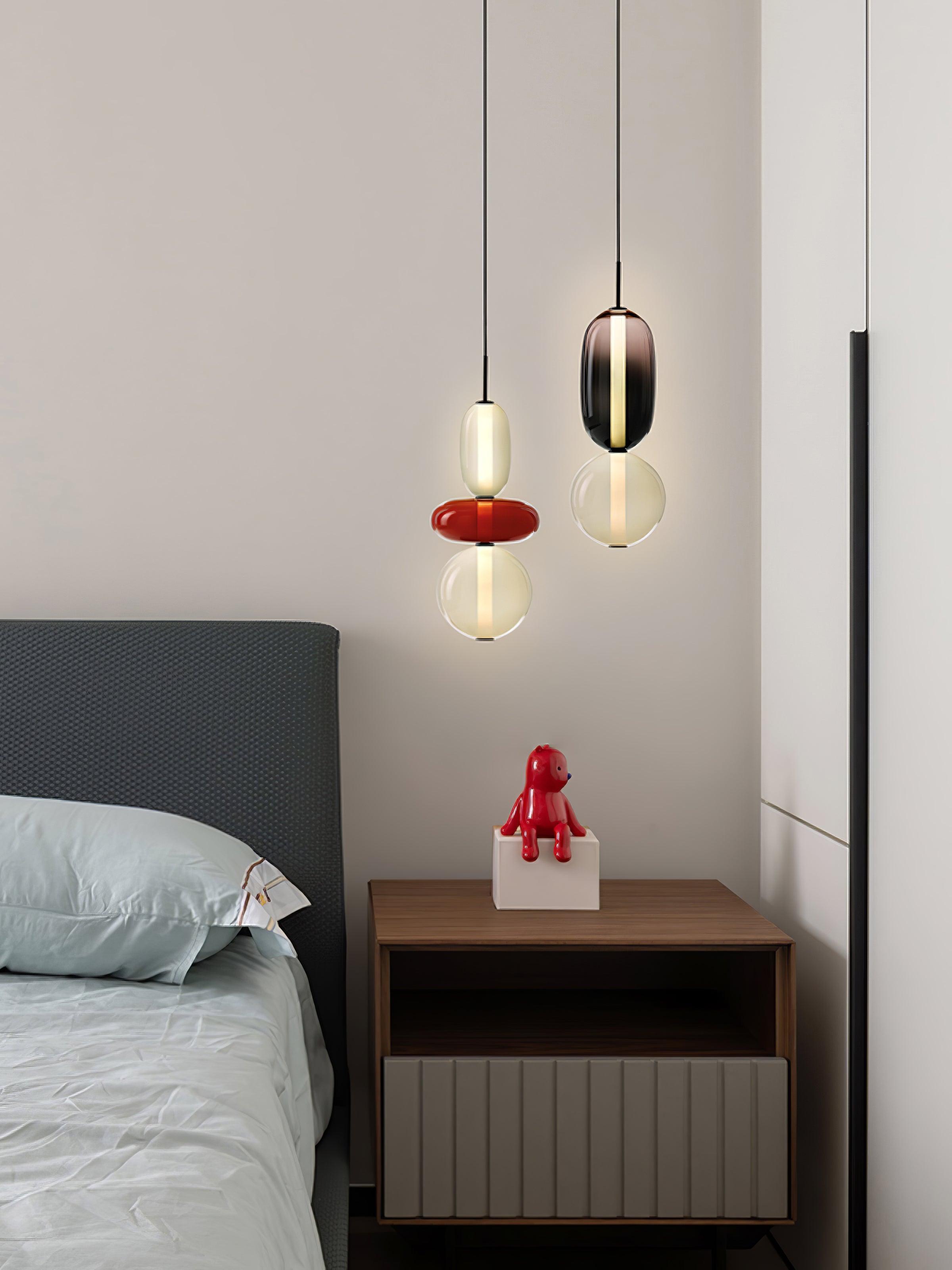 Stylish Candied Glass Pendant Light Fixture - Modern Hanging Chandelier for Dining Room, Kitchen Island & Bedroom Decor