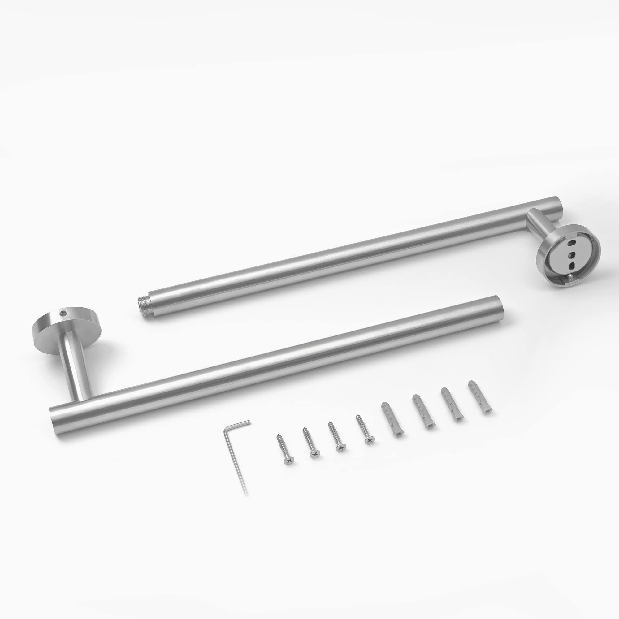 HITSLAM 25.7 Inch Brushed Nickel Towel Bar - Premium SUS304 Stainless Steel Bathroom Towel Rack - Wall Mounted Modern Bath Towel Holder with Hardware - Perfect for Bathroom, Spa, and Home Decor