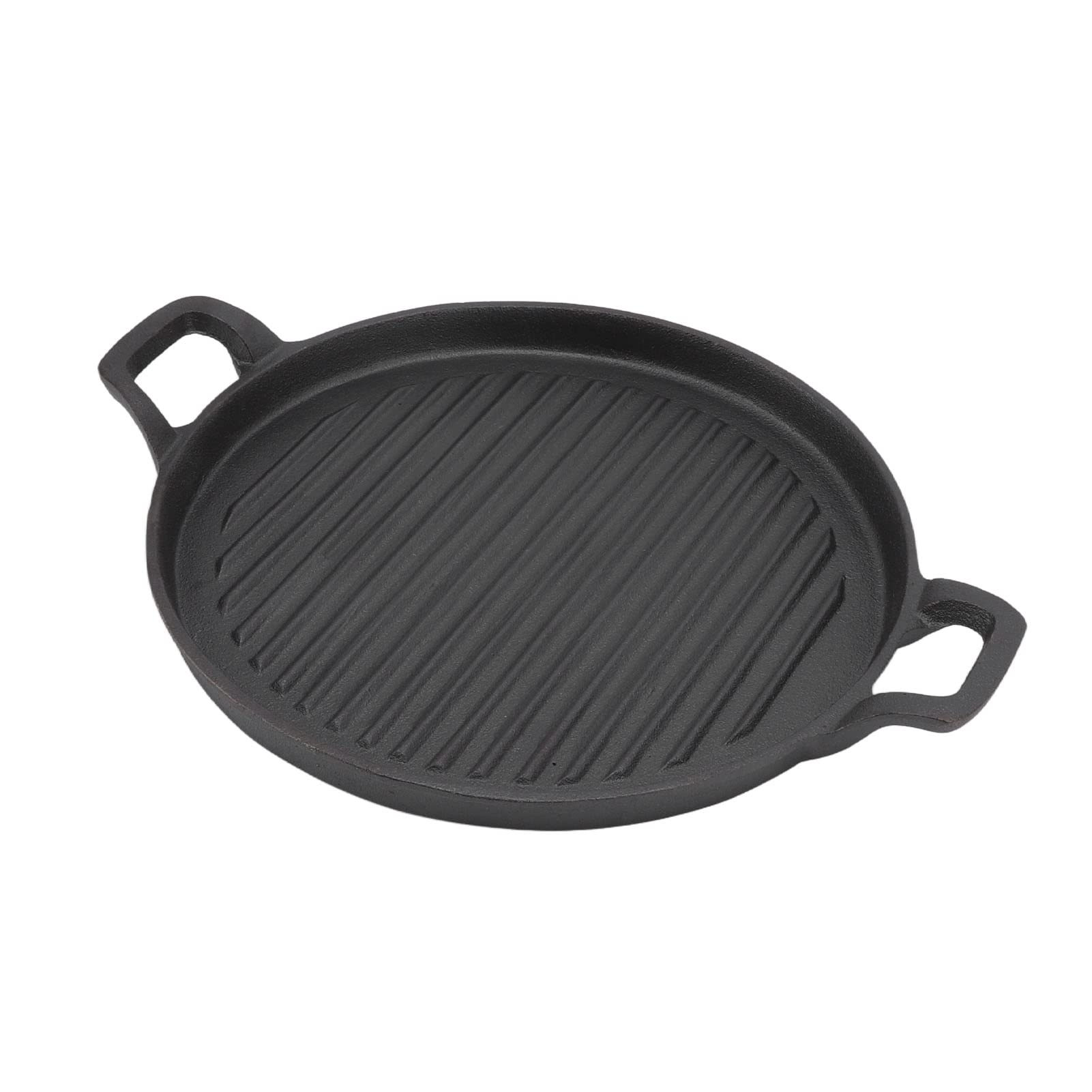 Cast Iron Griddle Pan - 12.2 Inch Pre-Seasoned Skillet for Gas & Electric Stovetops - Heavy Duty Heat Resistant Cooking Surface - Perfect for Pancakes, Steaks, Burgers & Outdoor Camping