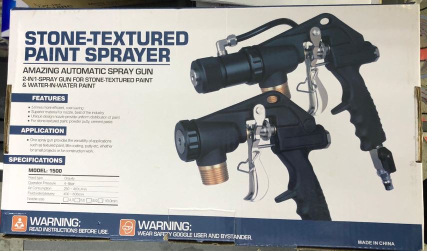 Aiko 1500 Stone Textured Paint Sprayer - AS*SG 1500 Model | Professional Airless Spray Gun for Walls, Ceilings & Exterior Surfaces | Perfect for Home Renovation & DIY Projects