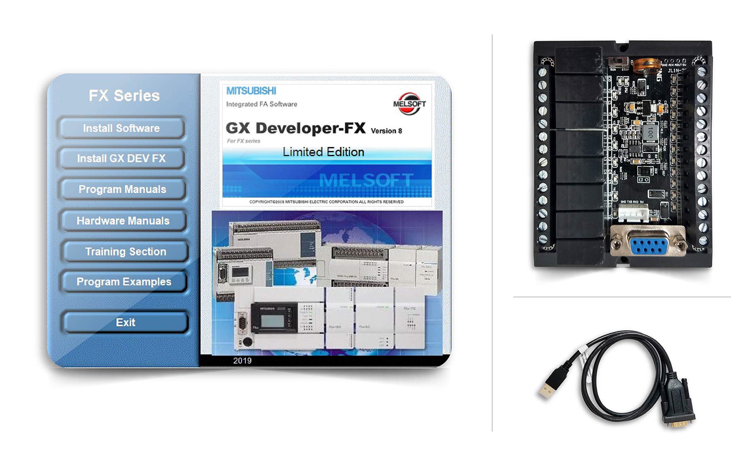 Professional PLC Development & Training Starter Kit for Engineers - Programmable Ladder Logic Controller with Software & Power Supply - Perfect for Industrial Automation, Robotics & Electrical Engineering Projects