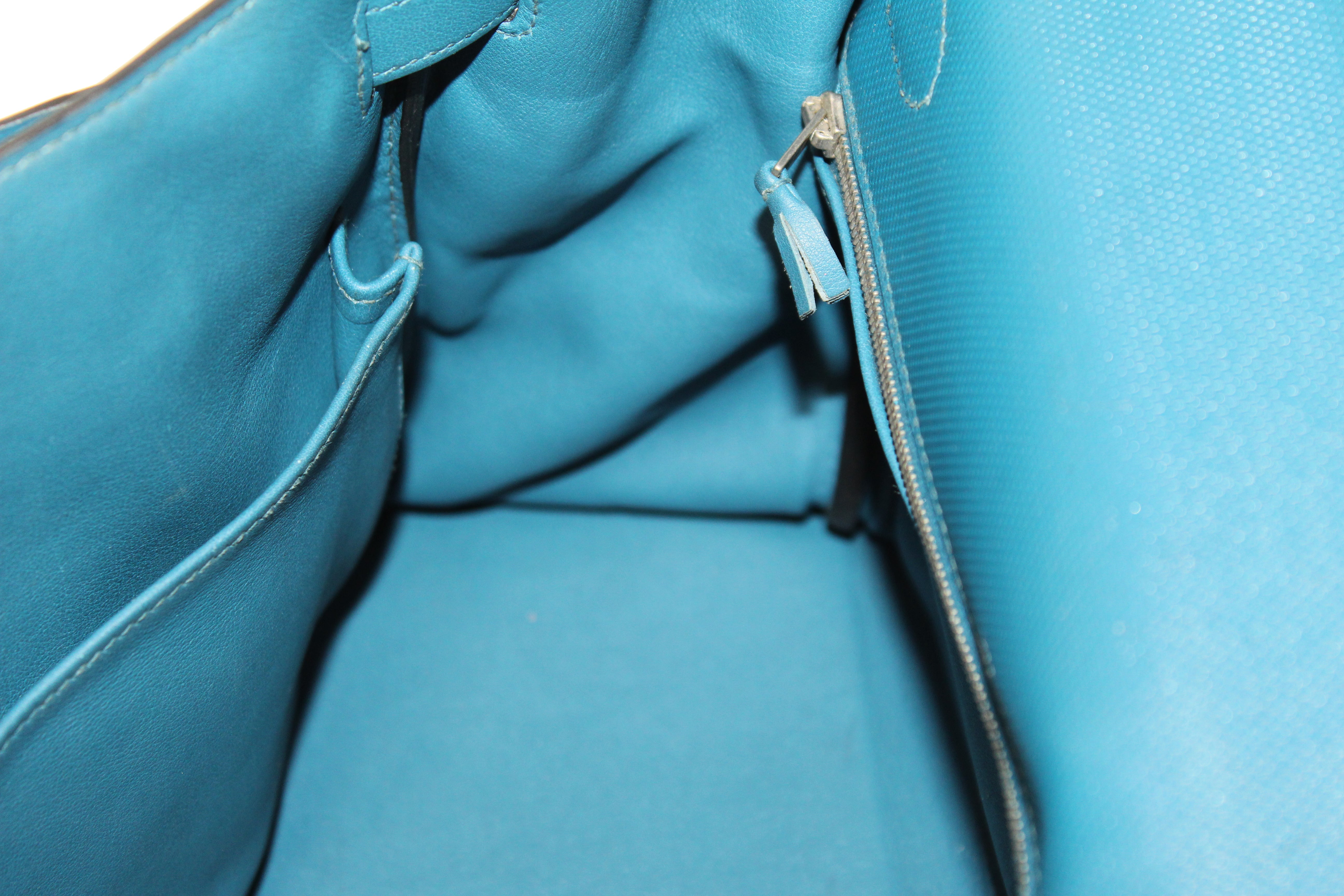 Authentic Hermes Bleu Colvert Leather Kelly 28 Lace Bag - Luxury Handbag for Women, Perfect for Parties, Weddings & Special Occasions
