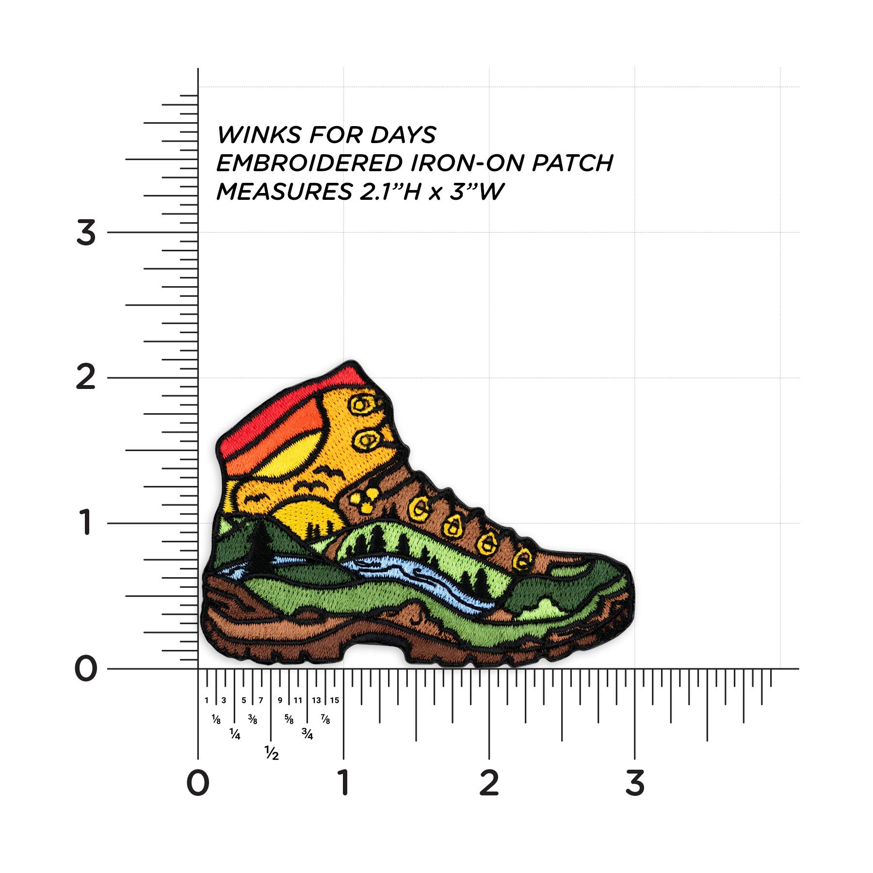 Hiked It Liked It Embroidered Iron-On Patch for Hiking Boots - Perfect for Outdoor Enthusiasts & DIY Gear Customization