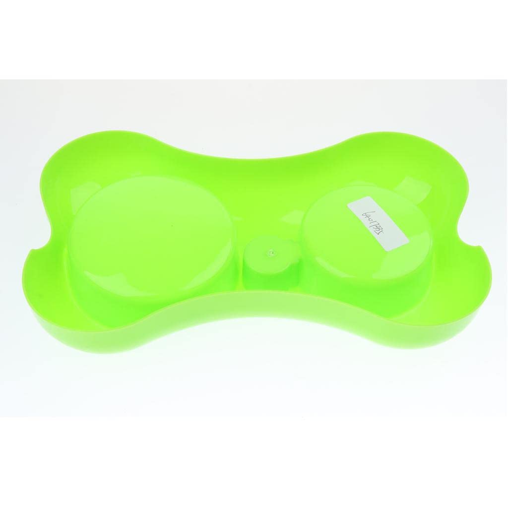 SECRET DESIRE Pet Water Fountain - Double Bowl Dog Cat Feeder with Food & Water Dispenser, BPA-Free Plastic, Green | Perfect for Home, Office & Travel Use