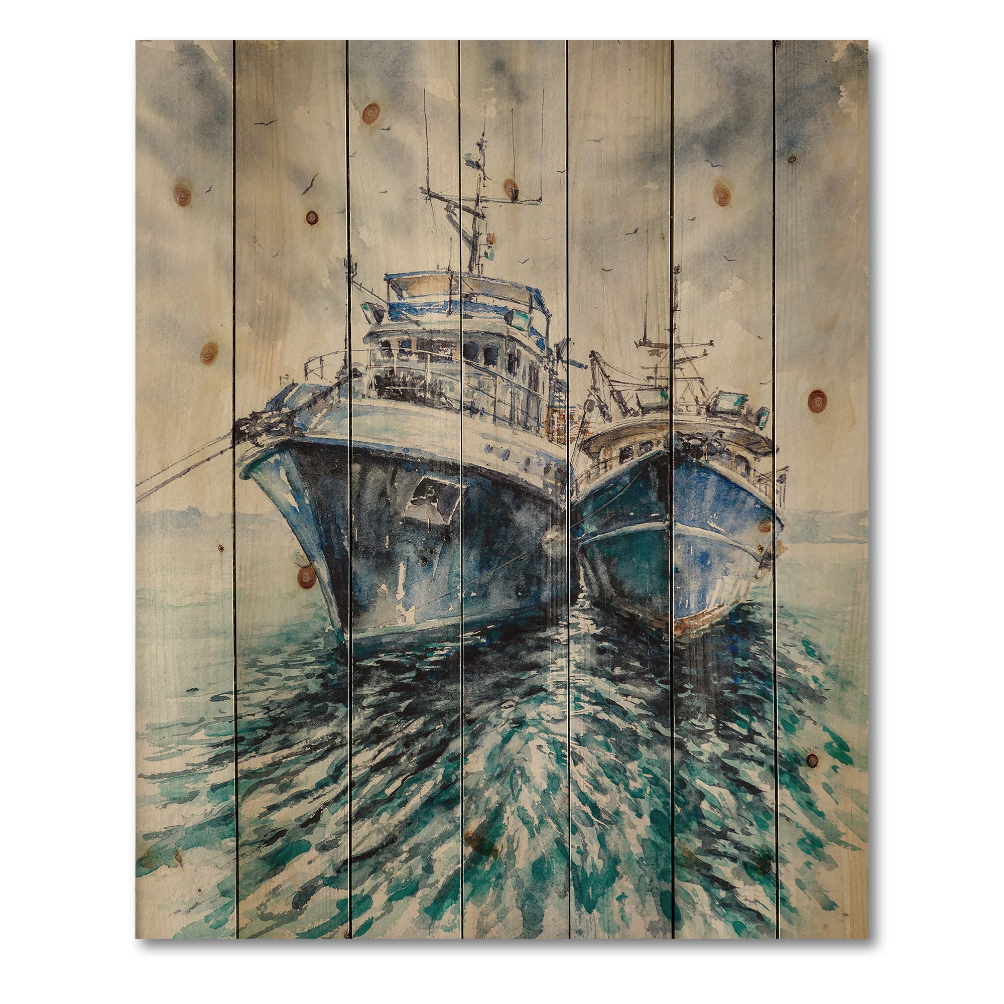 Storm Anchored Nautical Wood Wall Art - Coastal Decor for Beach House