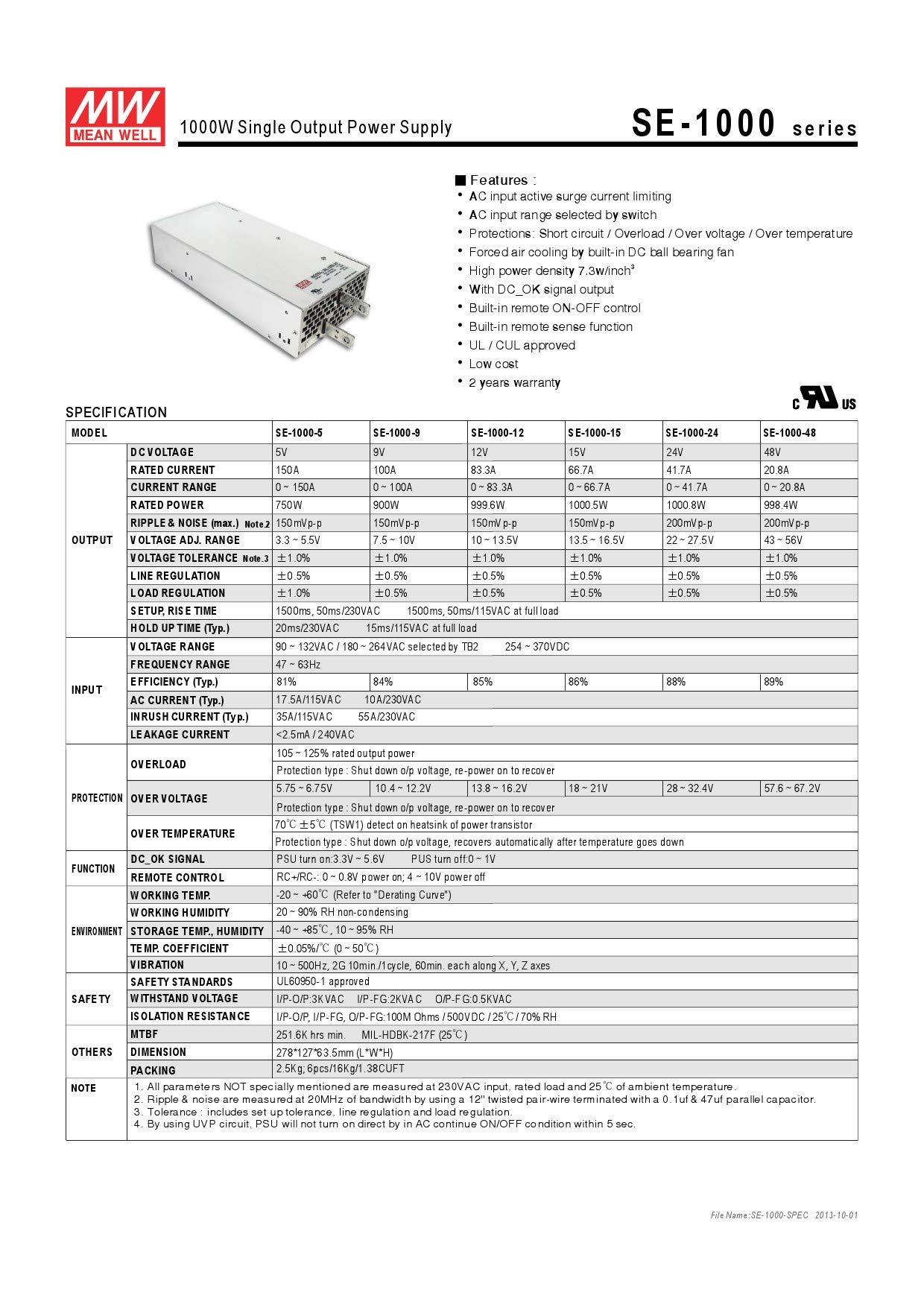 High-Efficiency 1000W 12V 83.3A Switching Power Supply - Reliable DC Power for LED Lighting, CCTV Systems & Industrial Equipment