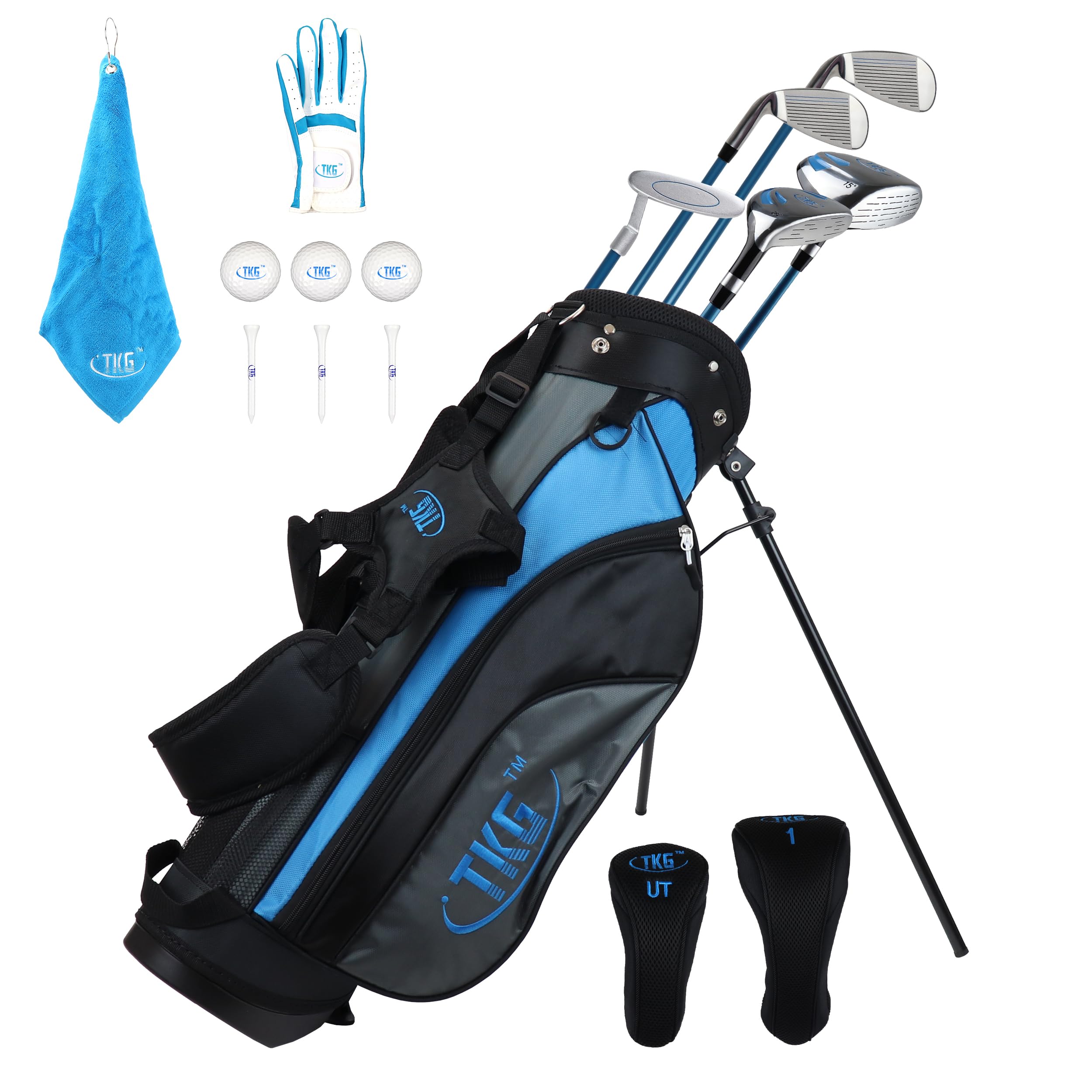 **Junior Golf Clubs Set for Kids - Complete Youth Golf Set with Clubs, Stand Bag, Rain Cover, Glove, Towel, Tees & Balls - Perfect for Boys & Girls | Ideal for Practice, Training & Junior Golf Tournaments**