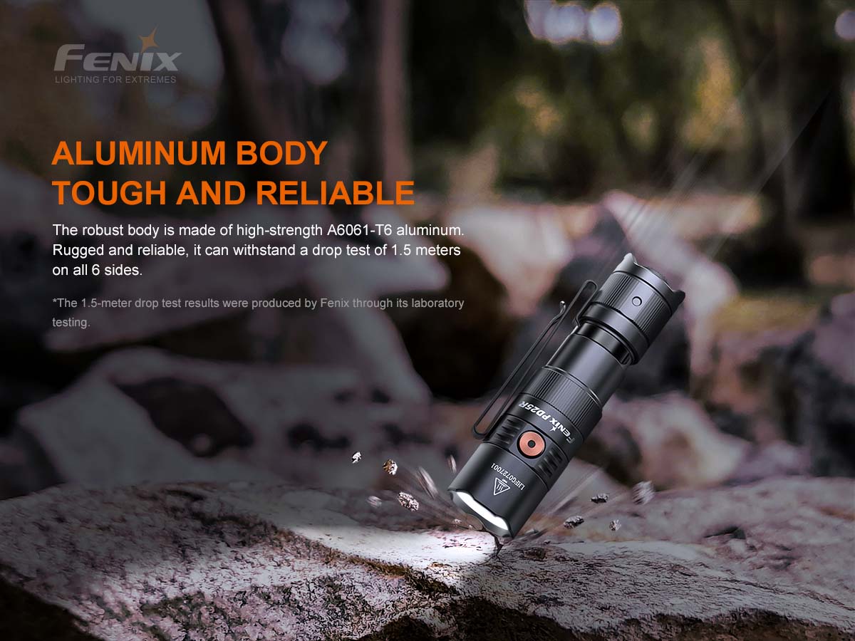Fenix PD25R Rechargeable EDC Flashlight - 1200 Lumens, USB-C Charging, Compact Tactical Light for Camping, Hiking & Emergency Use