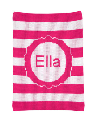 Butterscotch Blankets - Scalloped Modern Stripe Stroller Blanket for Baby - Soft & Cozy Car Seat Cover, Nursing Wrap, Crib Blanket for Newborns & Infants