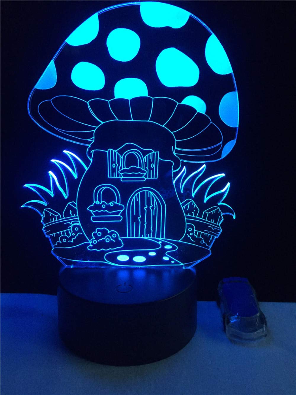 3D Illusion LED Night Light - Mushroom House Plant Lamp with 7 Color Changing Modes, USB Powered Touch Control for Kids Room Decor, Perfect Gift for Boys & Girls | Bedside, Nursery, Study Desk, Party Decor