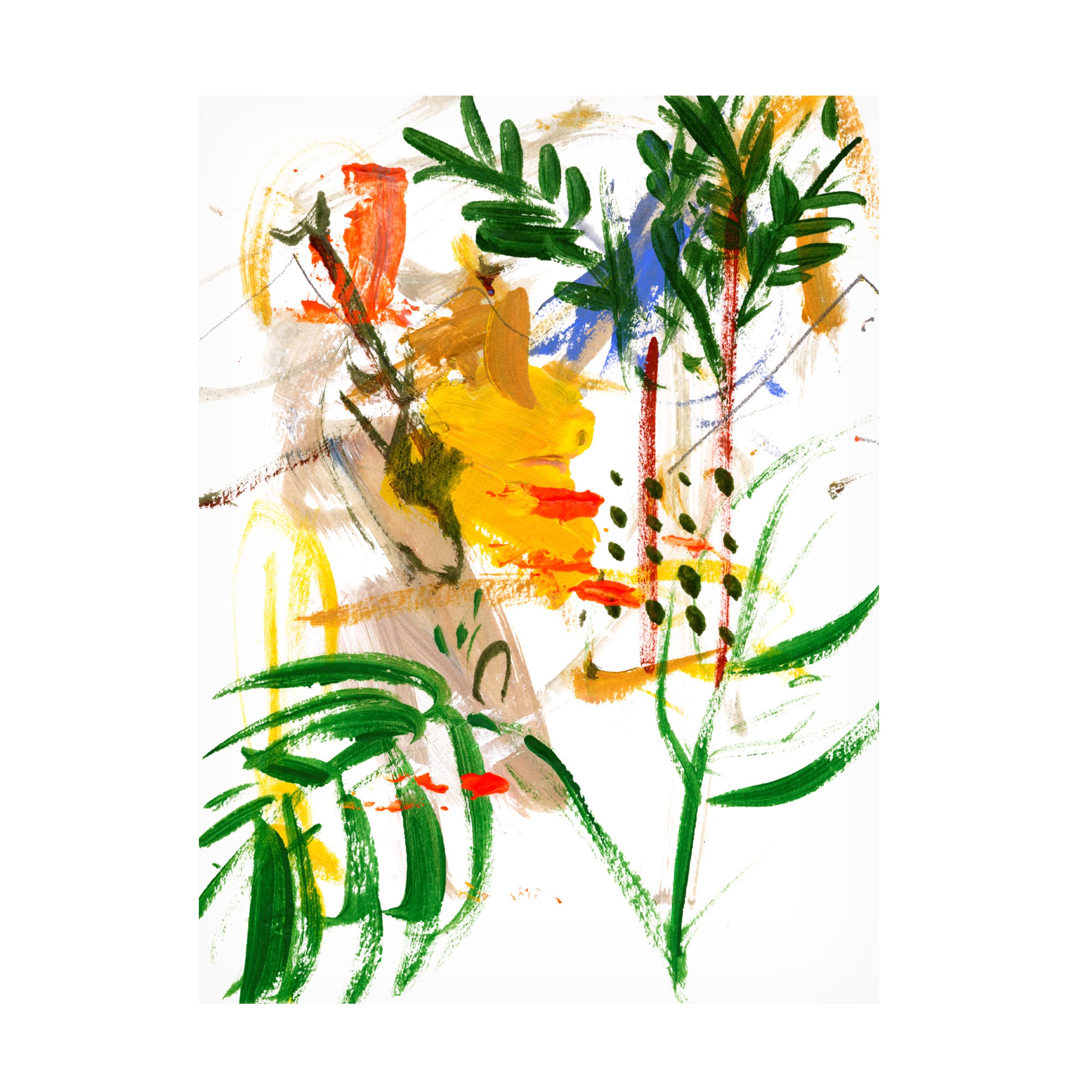 Melissa Wang 'Jungle in My Heart IV' Canvas Wall Art Print - Tropical Jungle Painting for Living Room, Bedroom & Office Decor - Modern Botanical Home Decor