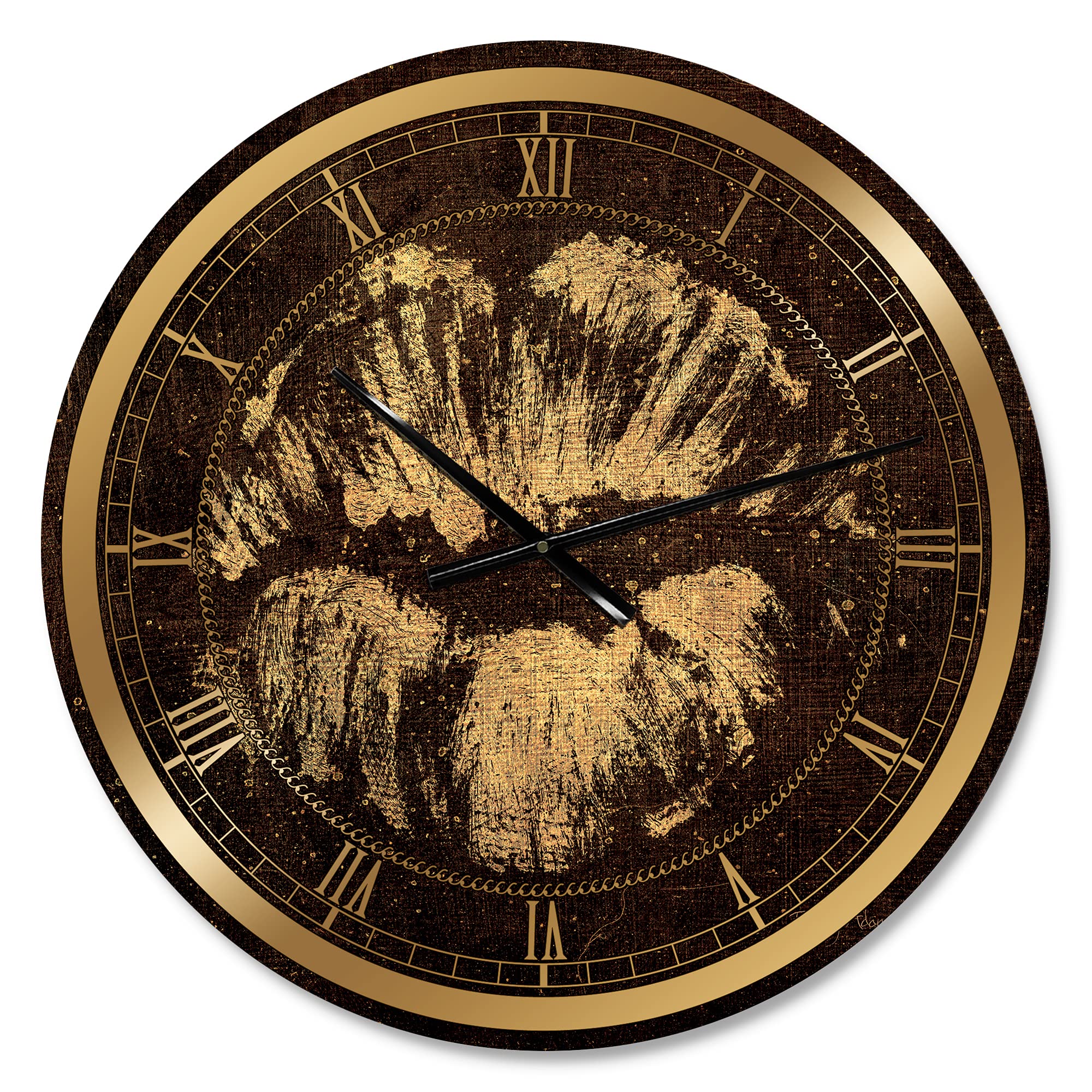 Glam Gold Fashion Lips Wall Clock - Large Decorative Wall Clock for Living Room, Bedroom & Office - Stylish Home Decor for Modern Interiors