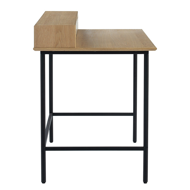 DOVER Study Desk 120cm - Natural & Black Home Office Desk for Students & Professionals - Perfect for Small Spaces & Remote Work