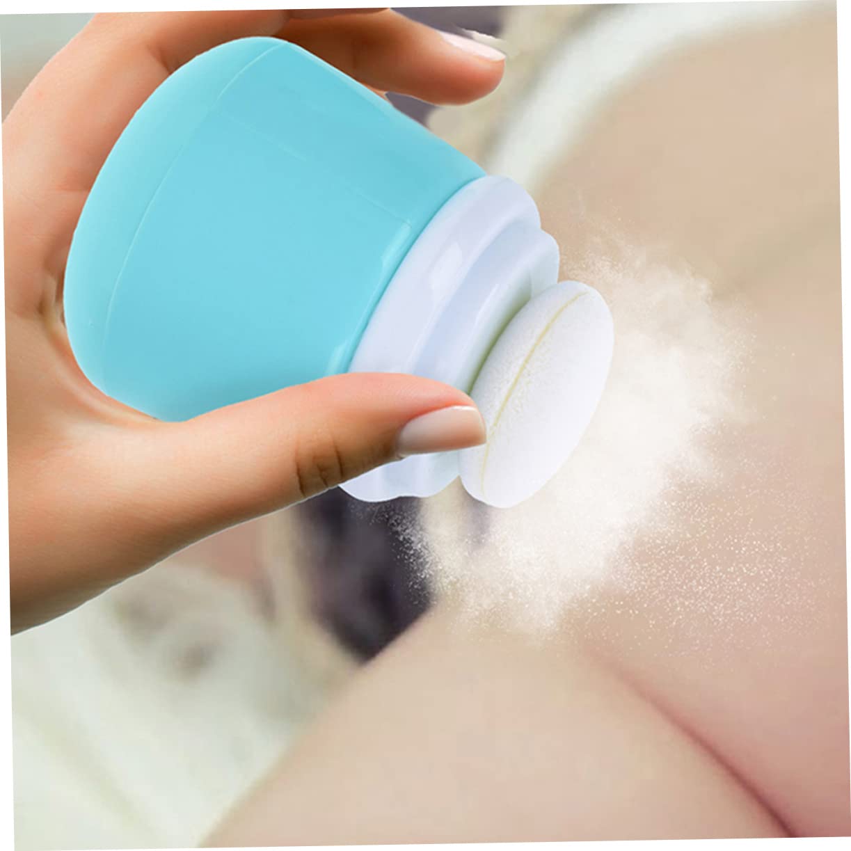 Kichvoe 2-Pack Baby Powder Dispenser with Puff - Portable Travel Loose Powder Container for Newborns & Makeup - Ideal for Diaper Bags, On-the-Go Touch Ups & Travel Essentials
