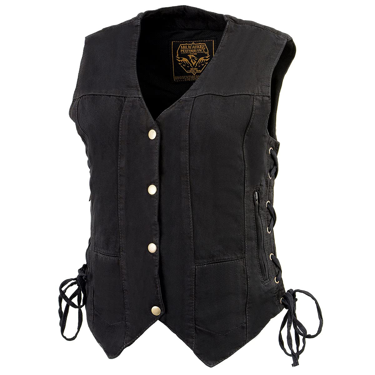 Milwaukee Leather Women's Premium Denim Motorcycle Vest for Riding - MDL Large Size | Comfortable & Stylish Biker Jacket for Harley, Cruiser & Touring Bikes