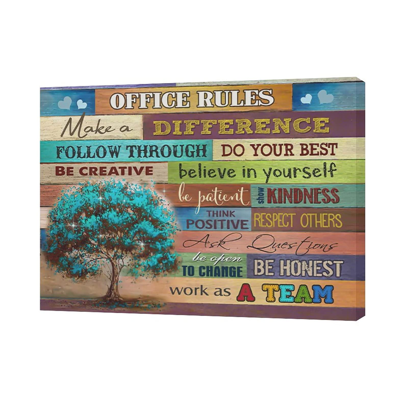 CITARI Teamwork Motivational Framed Canvas Wall Art - Inspirational Office Decor with Work As A Team Quote - Perfect for Modern Workspaces & Home Offices