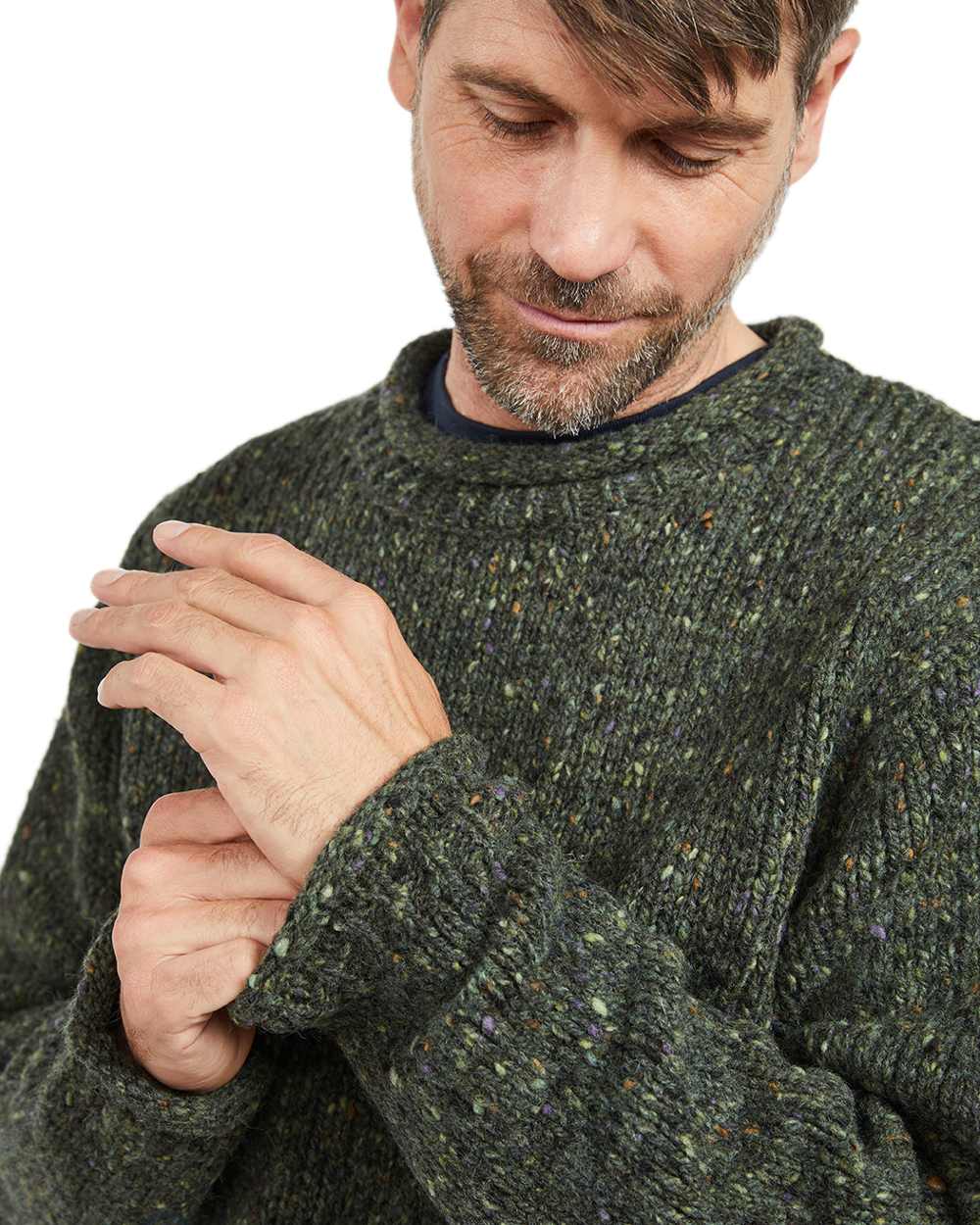 Aran Donegal Wool Crew Neck Sweater for Men & Women | Irish Knit Sweater | Warm Winter Pullover | Perfect for Christmas Gifts & Cozy Outfits