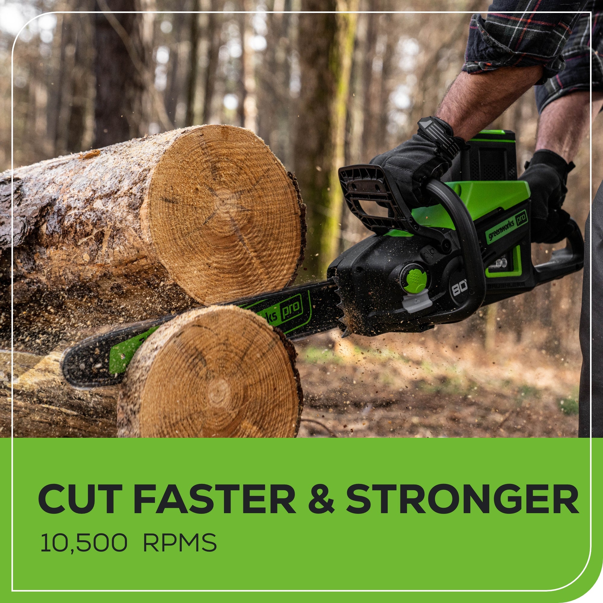 80V 16-Inch 2.0kW Cordless Battery Chainsaw with 4.0Ah Battery & Fast Charger - Powerful Electric Chainsaw for Tree Cutting, Wood Chopping, and Yard Maintenance