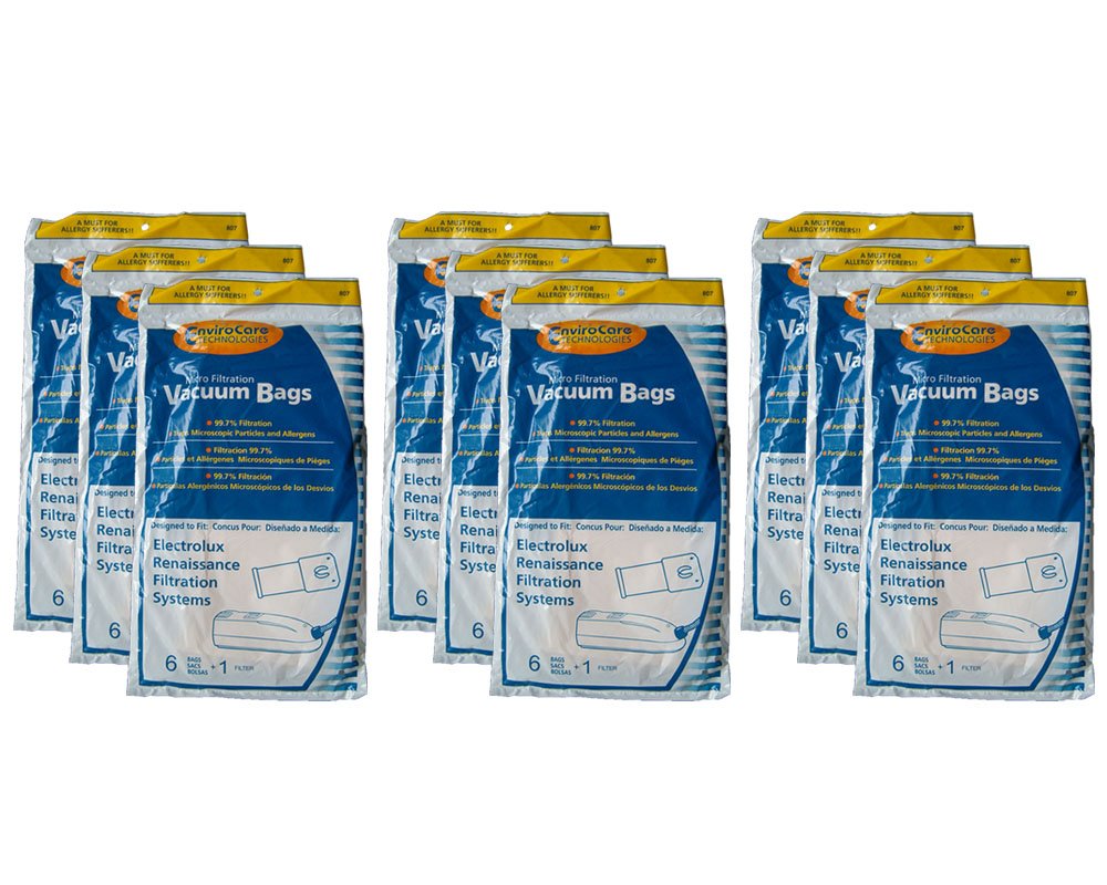 54 Electrolux Renaissance Micro Filtration Vacuum Bags + 9 Filters - Compatible with Epic 8000, Guardian Series & LUX 9000 Vacuum Cleaners - Premium Dust & Allergen Protection for Pet Hair, Carpets & Hard Floors