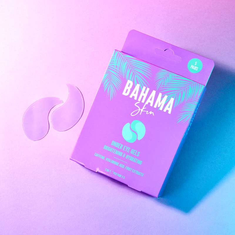 Bahama Skin Under Eye Patches - Hydrating & Brightening Eye Gel Masks for Dark Circles & Puffiness - Perfect for Morning Routine & Travel Skincare