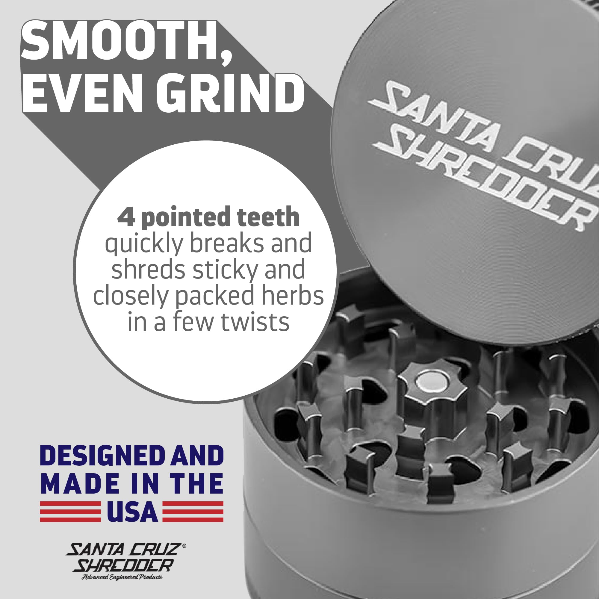 Premium Santa Cruz Shredder 3-Piece Medium Spice Grinder (2 1/8