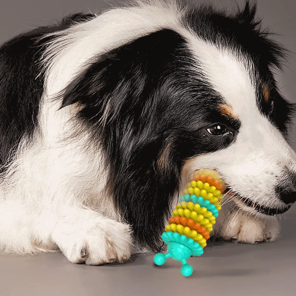 Balacoo Dog Teething Toy - Puppy Chew Toy for Teeth Cleaning & Dental Care, Caterpillar-Shaped TPR Toothbrush Chew Stick for Small & Medium Dogs - Perfect for Teething Puppies & Dental Hygiene at Home or Travel