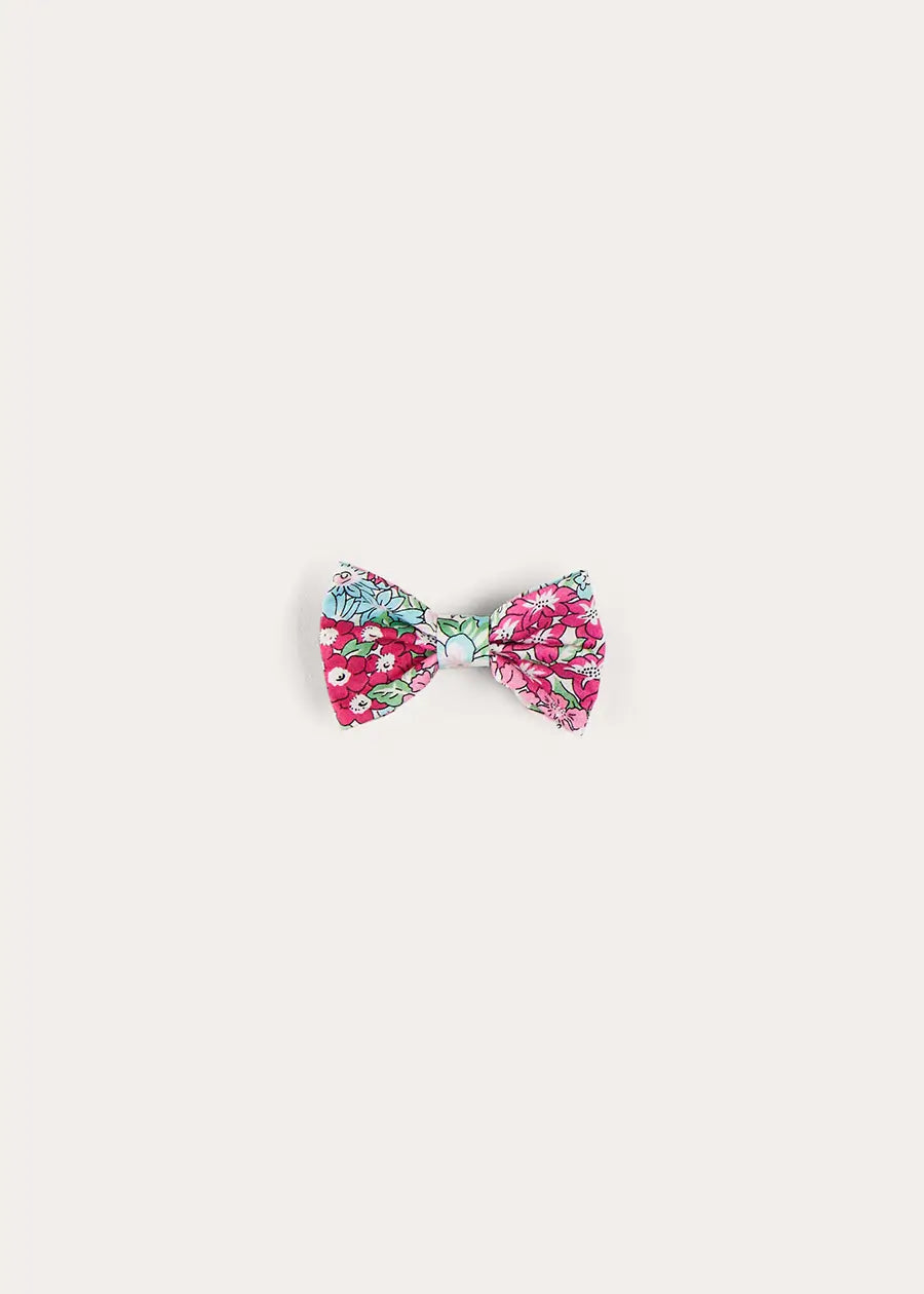 Pink Viola Floral Small Bow Hair Clip for Women & Girls - Perfect for Weddings, Parties & Everyday Accessories
