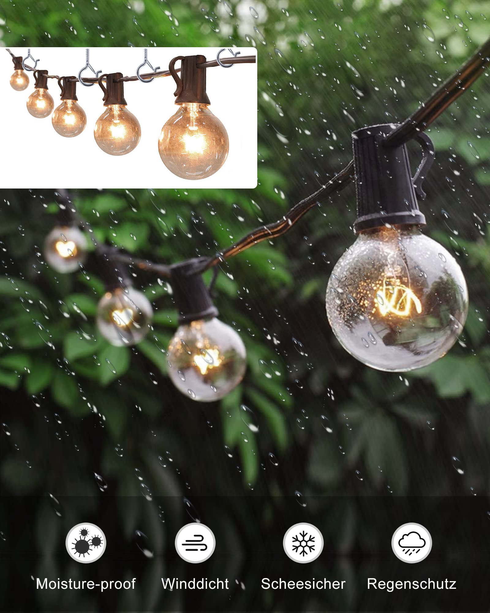 20 Pack Silver Outdoor String Light Hooks - 2.2 Inch Screw-in Q Hanger Hooks for Hanging Decorative Lights, Patio, Garden & Wedding Decor