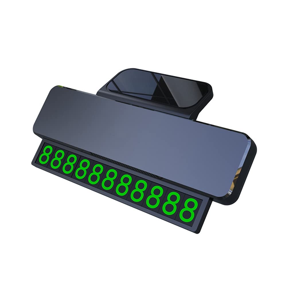 Glow-in-the-Dark Car Phone Number Plate - Temporary Parking Sign with Removable Numbers - Interior Vehicle Accessories for Driveways, Garages & Visitor Parking
